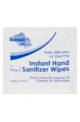 【美國直送$1】Diamond Wipes 62%酒精快速消毒濕巾 (獨立包裝 散裝 50塊)